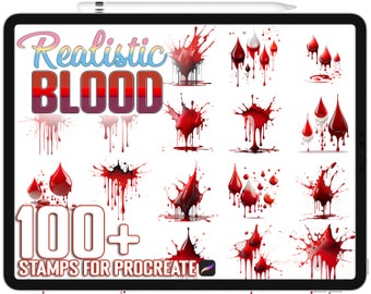 100+ Procreate Blood Splatter Stamps, Unique Blood Splash Brushset Bundle for Procreate, Instant Digital Download