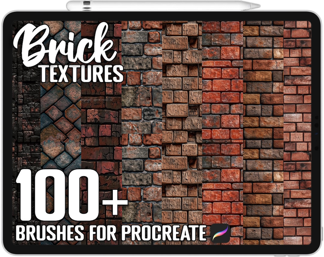 100 Procreate Brick Texture Brushes, Realistic Brushes for Procreate