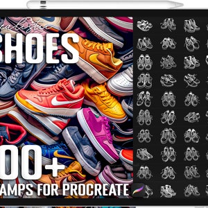 100+ Procreate Shoes Stamps, Shoes Brushes for Procreate, Instant Digital Download