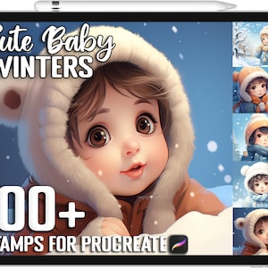 100+ Procreate Cute Baby Winter Stamps, Baby Winter Brushes for Procreate, Instant Digital Download