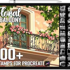 100+ planten balkonstempels met bloemen, penselen voor voortplanting, instant digitale download