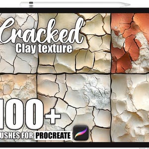 100+ Procreate Cracked Clay Brushes, Realistic Texture Brushes for Procreate, Instant Digital Download