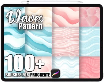 100+ Procreate Waves Pattern Brushes, Realistic Texture Brushes for Procreate, Instant Digital Download