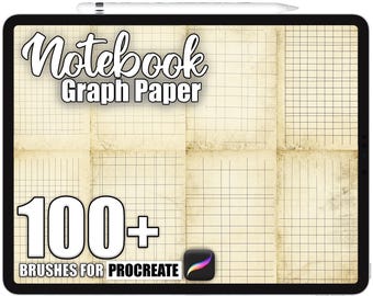100+ Procreate Notebook Millimeterpapier Pinsel, realistische Textur Pinsel für Procreate, sofortiger digitaler Download