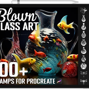100+ Procreate Blown Glass Art Stamps, Blown Glass Art  Brushes for Procreate, Instant Digital Download
