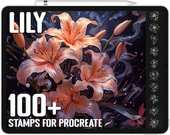 100+ Procreate Lily Stamps, Lily Brushes for Procreate, Instant Digital Download