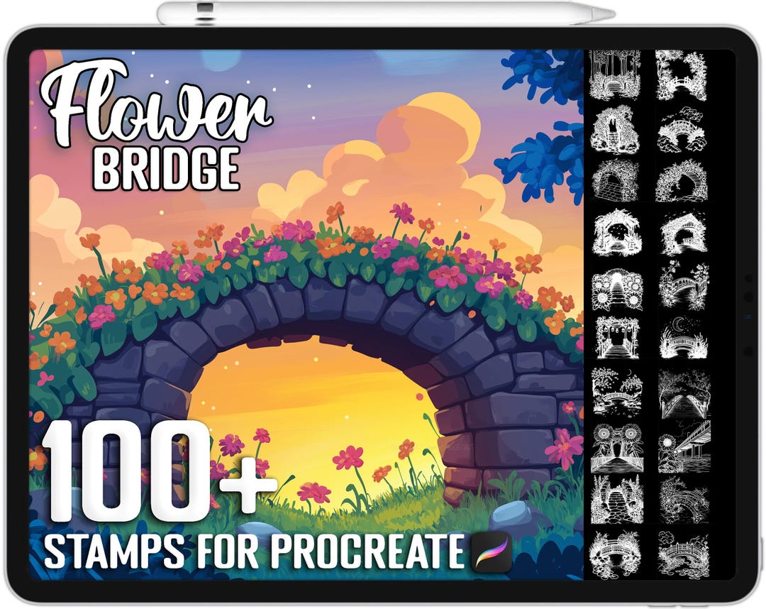 100+ Procreate Fairy Tale Flower Bridge Stamps, Brushes for Procreate ...