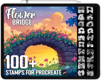 100+ Procreate Fairy Tale Flower Bridge Stamps, Brushes for Procreate, Instant Digital Download