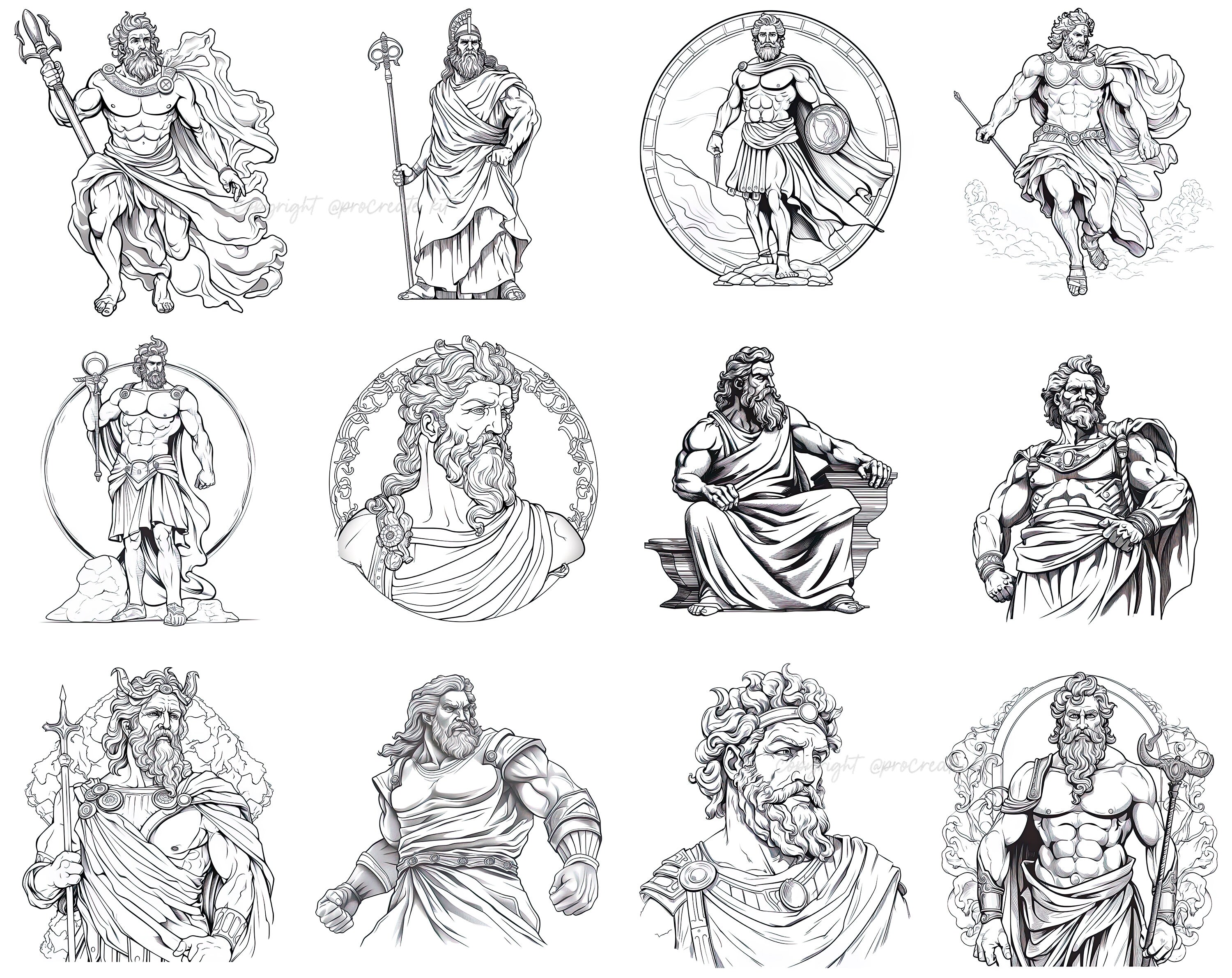 100+ Procreate Greek Mythology Stamps, Greek God Brushes for Procreate ...