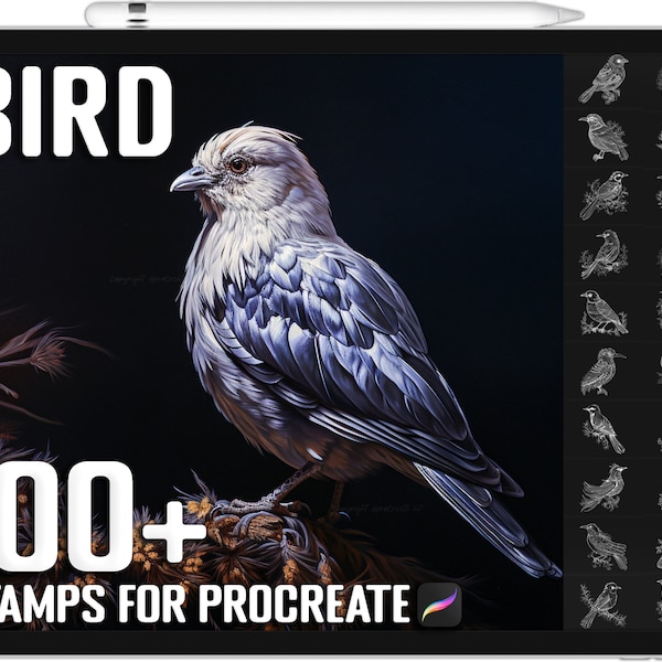 100+ Procreate Bird Stamps, Realistic Bird Brushes for Procreate, Instant Digital Download