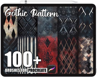 100+ Procreate Gothic Pattern Brushes, Realistic Texture Brushes for Procreate, Instant Digital Download