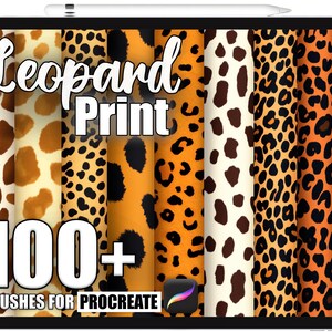 100+ Procreate Leopard Print Brushes, Realistic Texture Brushes for Procreate, Instant Digital Download