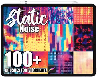 Oltre 100 pennelli per rumore statico di Procreate, pennelli per texture realistiche per Procreate, download digitale istantaneo