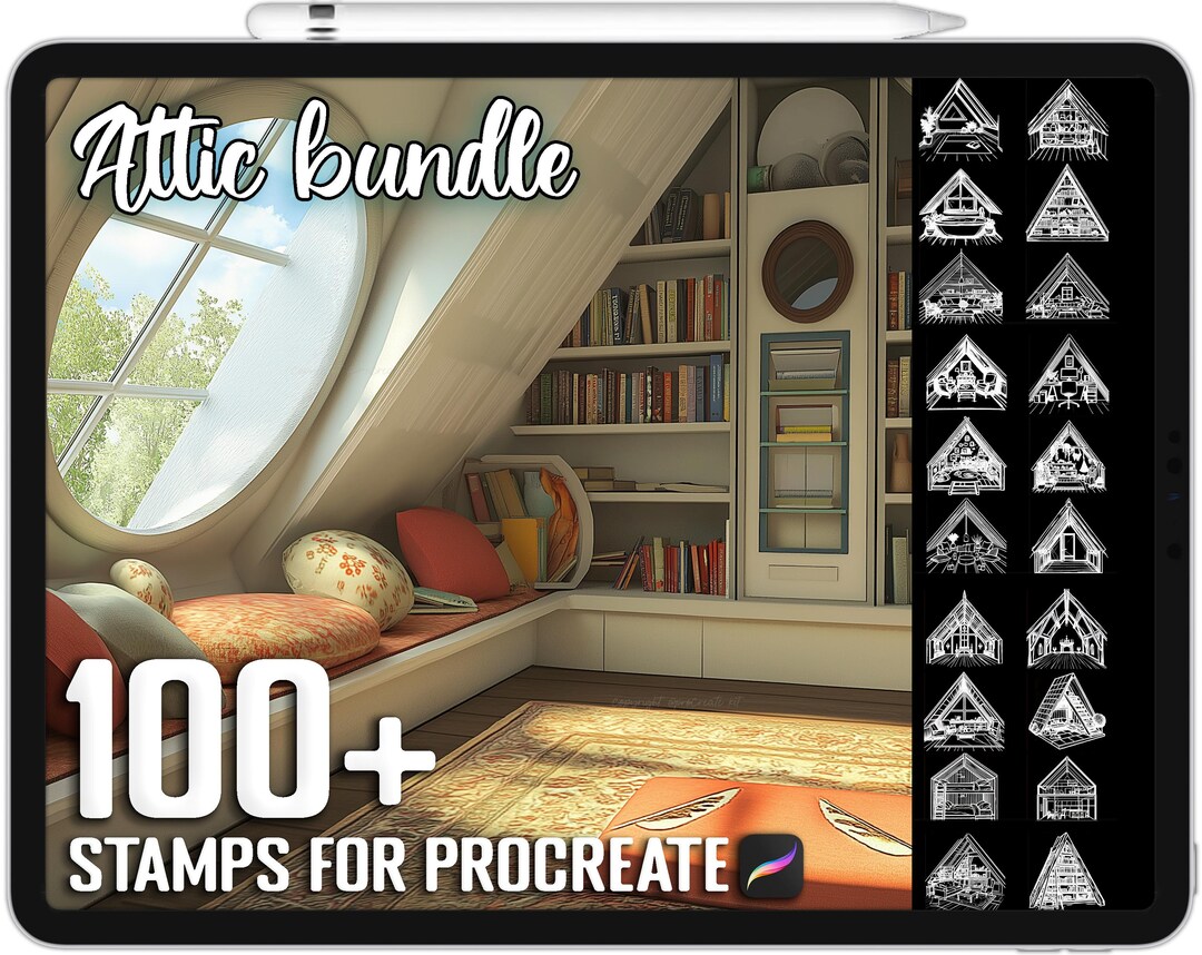 100+ Procreate Attic Stamps, Brushes for Procreate, Instant Digital ...