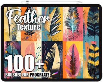 100+ Procreate Feather Texture Brushes, Realistic Texture Brushes for Procreate, Instant Digital Download