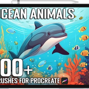 100+ Procreate Ocean Animal Stamps, Ocean Animal Guide Bundle for Procreate, Instant Digital Download
