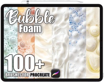 100+ Procreate Bubble Foam Brushes, Realistic Texture Brushes for Procreate, Instant Digital Download