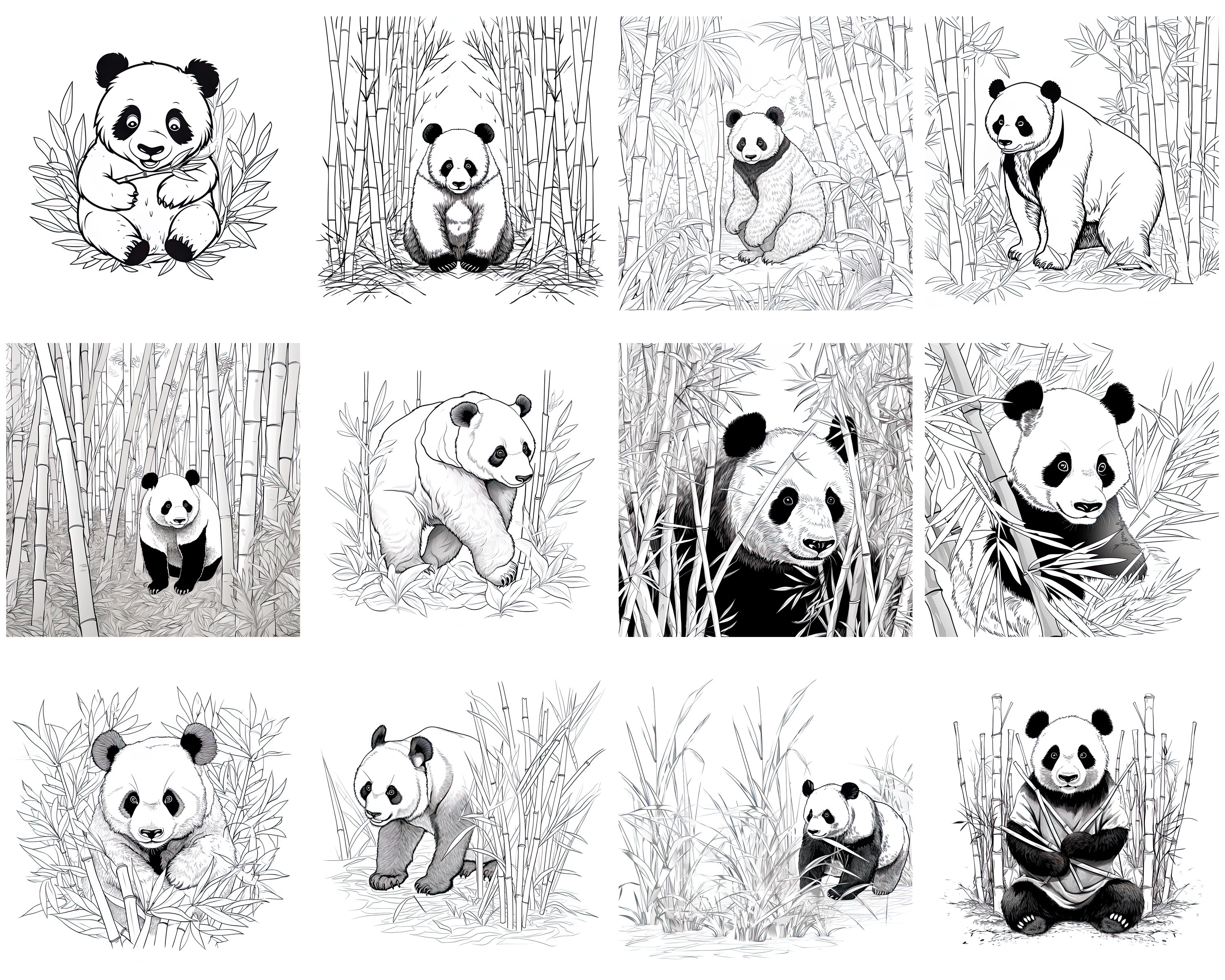 100+ Procreate Panda Stamps, Panda With Bamboo and Foresst Brushes for ...