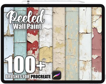 100+ Procreate Peeled Wall Paint Brushes, Realistic Texture Brushes for Procreate, Instant Digital Download