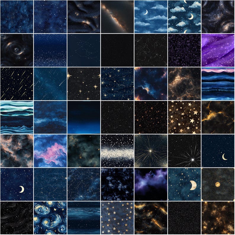 100+ Procreate Starry Night Sky Brushes, Realistic Texture Brushes for ...