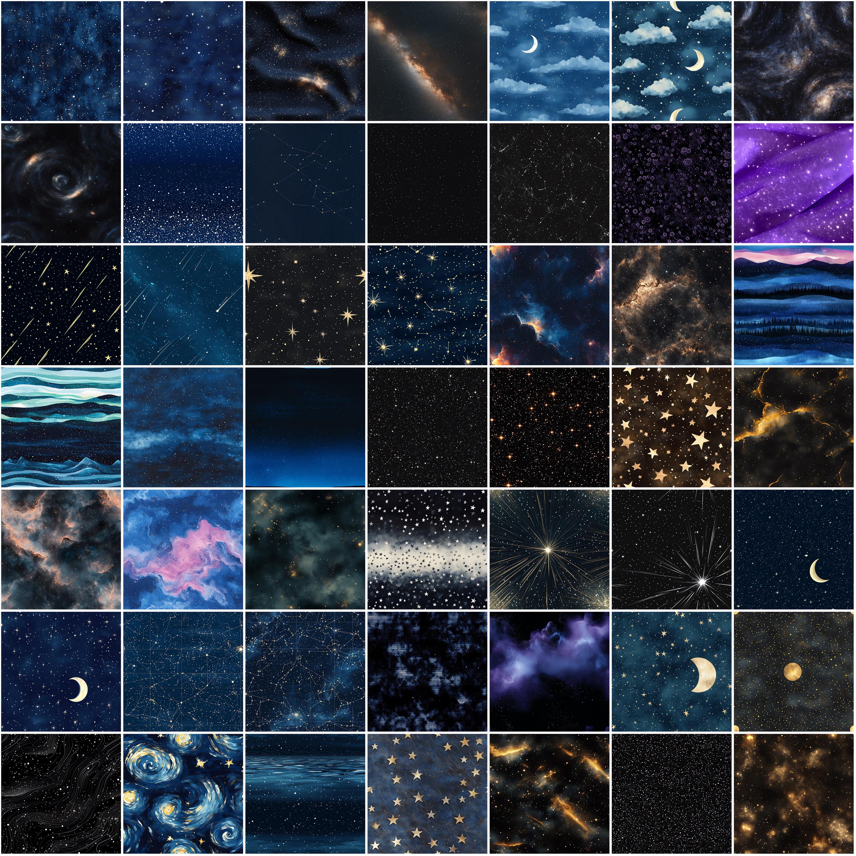 100+ Procreate Starry Night Sky Brushes, Realistic Texture Brushes for ...