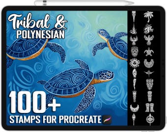 100+ Procreate Tribal & Polynesian Stamps, Brushes for Procreate, Instant Digital Download