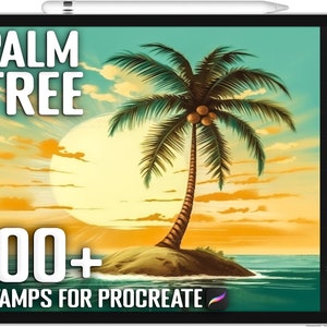 100+ Procreate Palm Tree Stamps, Palm Tree Brushes for Procreate, Instant Digital Download