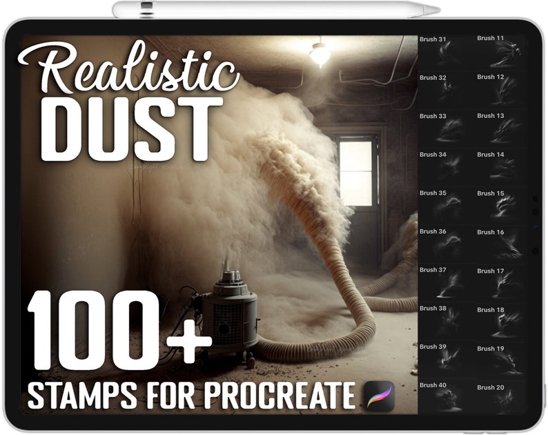 100 Procreate Realistic Dust Stamps Dust Brushes for Etsy