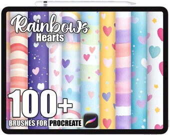 Más de 100 pinceles para Procreate, pinceles de textura realistas para Procreate, descarga digital instantánea
