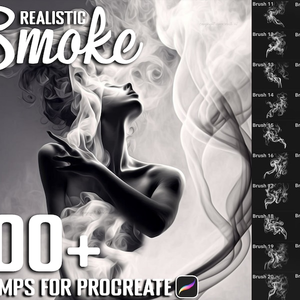 Procreate Realistische Rauch Stempel, Rauch Pinsel für Procreate, Sofortiger Digitaler Download