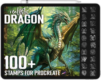 100+ Procreate Dragon Stempel, Drachen Pinsel für Procreate, sofortiger digitaler Download