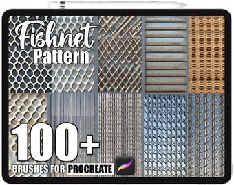 100+ Procreate Fishnet Pattern Brushes, Realistic Texture Brushes for Procreate, Instant Digital Download