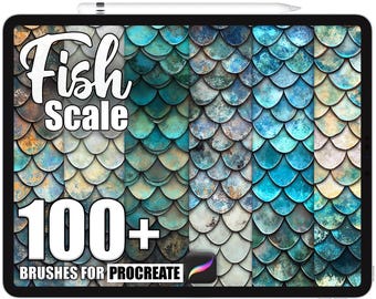 100+ Procreate Fish Scale Brushes, Realistic Texture Brushes for Procreate, Instant Digital Download