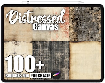 100+ Procreate Distressed Canvas Brushes, Realistic Texture Brushes for Procreate, Instant Digital Download