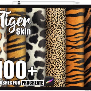 100+ Procreate Tiger Skin Brushes, Realistic Texture Brushes for Procreate, Instant Digital Download