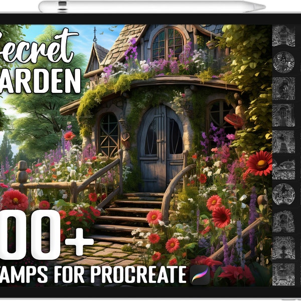 100+ Procreate Secret Garden Stamps, Unique Realistic Secret Garden Brushes for Procreate, Instant Digital Download