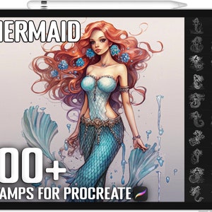 100+ Procreate Mermaid Stamps, Mermaid Brushes for Procreate, Instant Digital Download