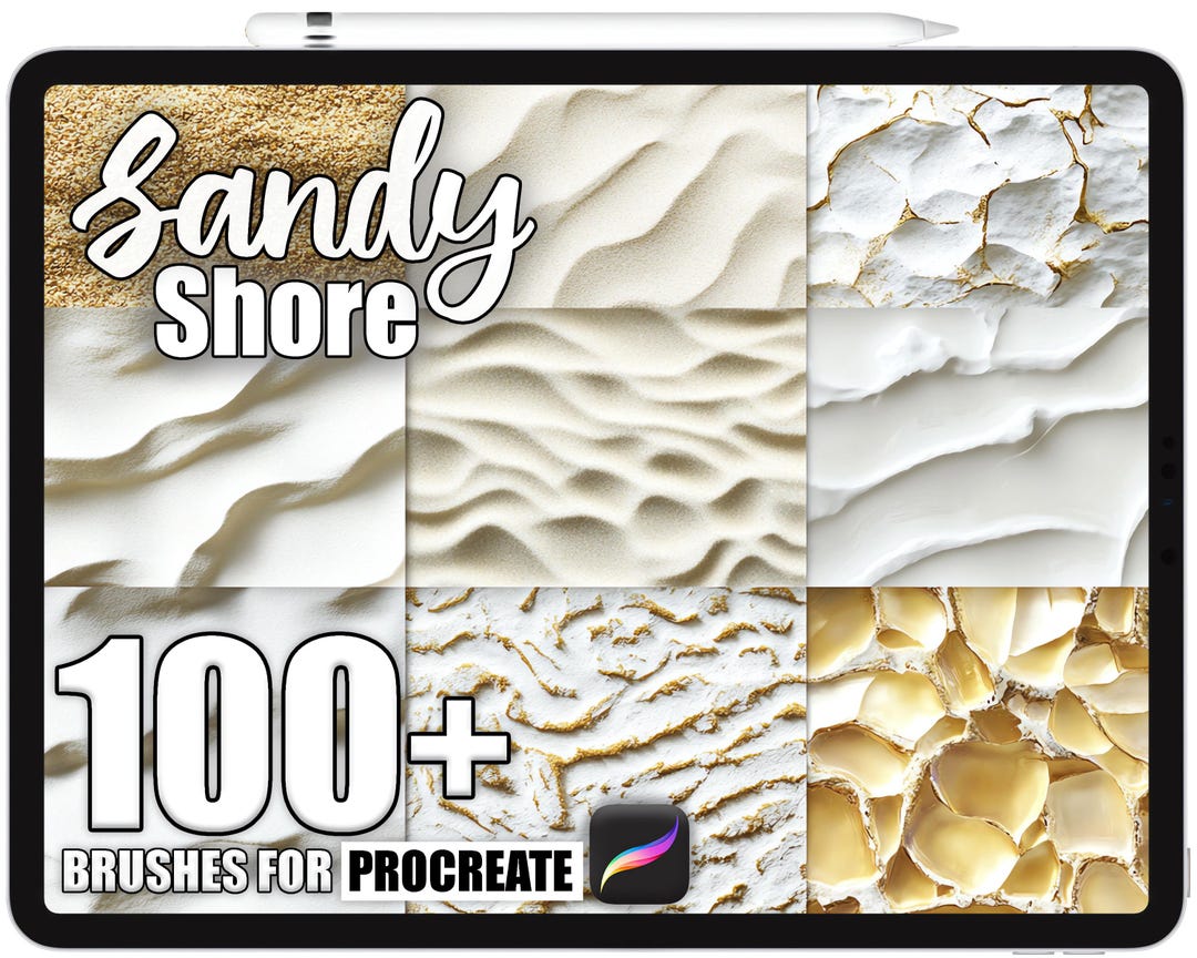 100+ Procreate Sandy Shore Brushes, Realistic Texture Brushes for ...