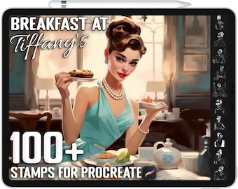 100+ Procreate Breakfast at Tiffany's Stamps, Breakfast at Tiffany's Brushes for Procreate, Instant Digital Download