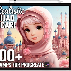 100+ Procreate Hijab Scarf Stamps, Hijab Scarf Guide Brushset Bundle for Procreate, Instant Digital Download