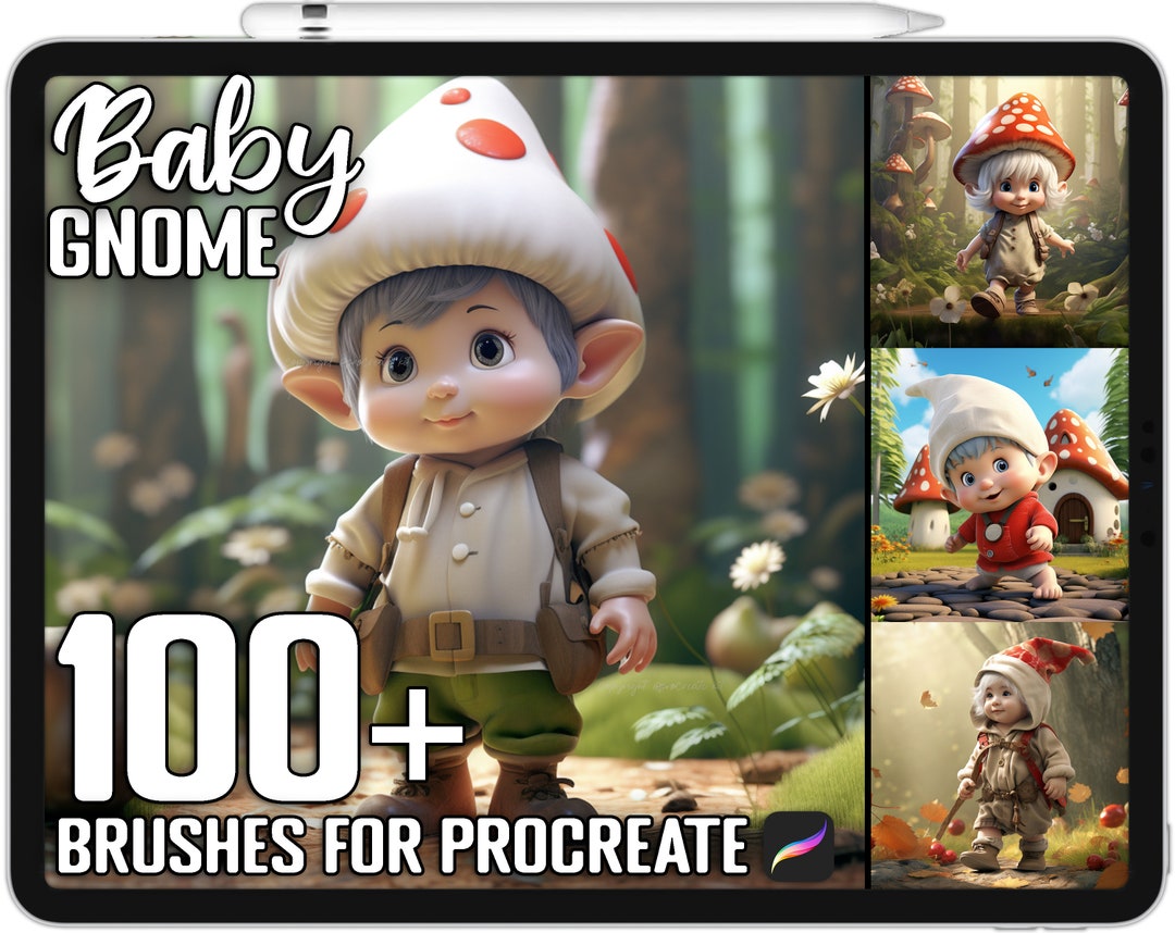 100+ Procreate Baby Gnome Stamps, Baby Gnome Guide Brushes for ...