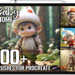 100+ Procreate Baby Gnome Stamps, Baby Gnome Guide Brushes for Procreate, Instant Digital Download
