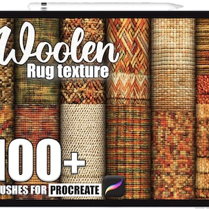 Plus de 100 pinceaux pour tapis en laine procréation, brosses à texture réaliste pour procréer, téléchargement numérique instantané