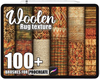 Plus de 100 pinceaux pour tapis en laine procréation, brosses à texture réaliste pour procréer, téléchargement numérique instantané