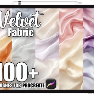 100+ Procreate Velvet Fabric Brushes, Realistic Texture Brushes for Procreate, Instant Digital Download