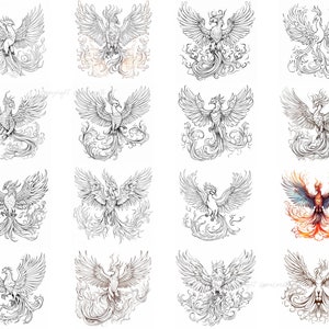 100 Procreate Phoenix Bird Stamps, Phoenix Brushes for Procreate, Instant Digital Download image 7