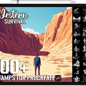 100+ Procreate Western Survival Moments Stamps, Realistic Brushes for Procreate, Instant Digital Download