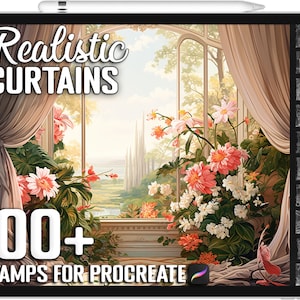 100+ Procreate Curtain Scene Stamps, Curtain Brushes for Procreate, Instant Digital Download