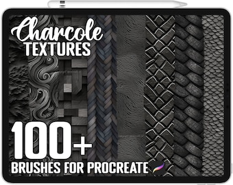 100+ Procreate Charcole Texture Brushes, Realistic Brushes for Procreate, Instant Digital Download