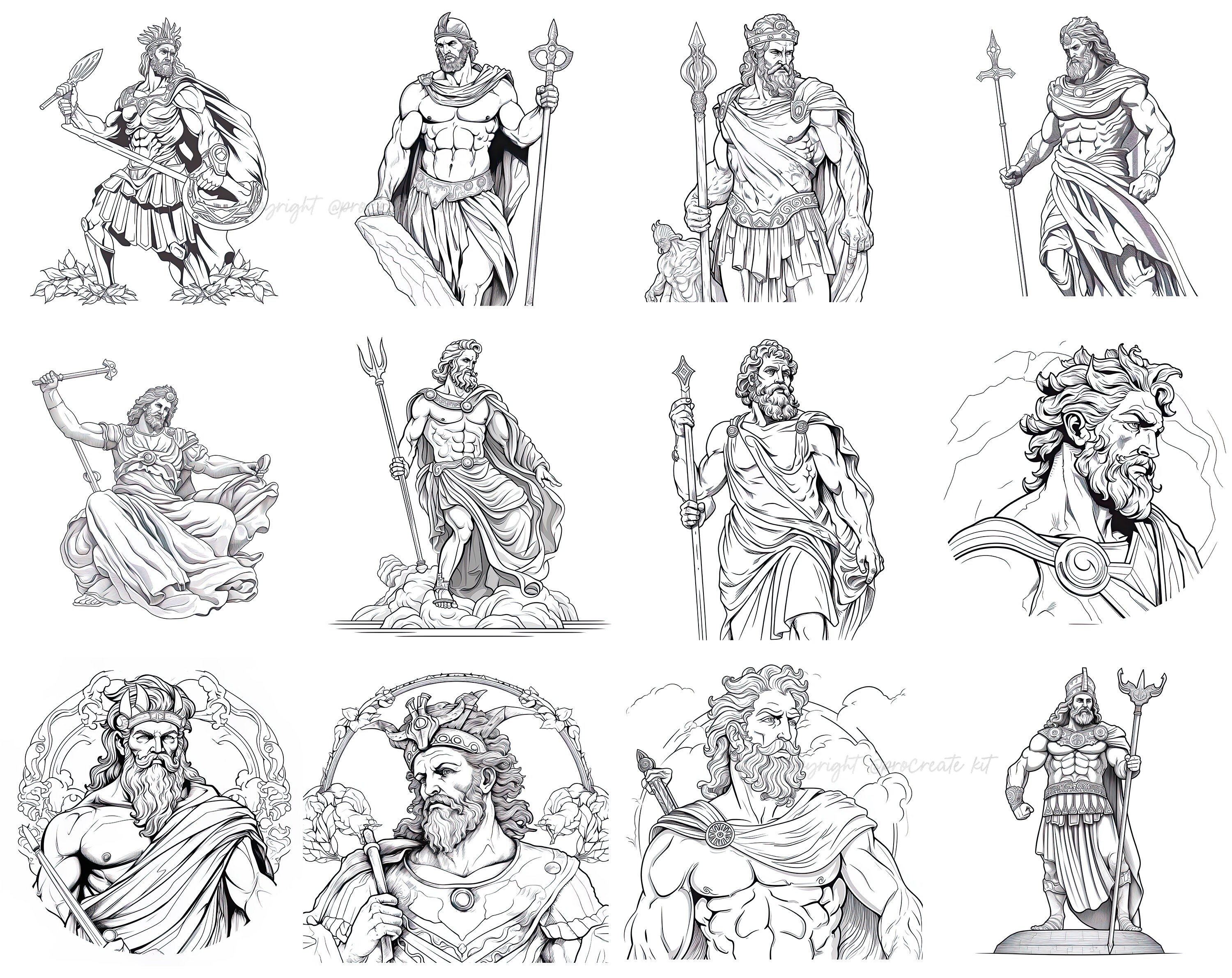 100+ Procreate Greek Mythology Stamps, Greek God Brushes for Procreate ...